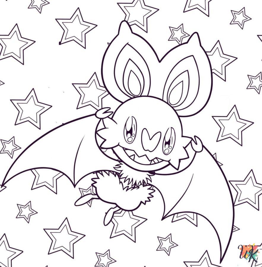 Pokemon Halloween coloring pages easy 1