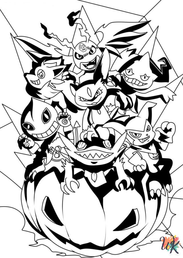 coloring pages for kids Pokemon Halloween