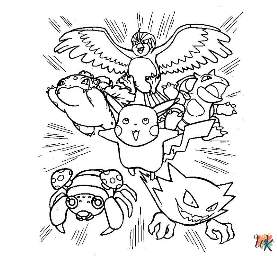 easy cute Pokemon Halloween coloring pages