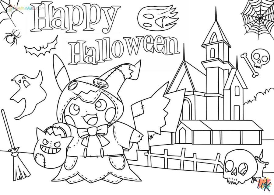 Pokemon Halloween coloring pages free printable