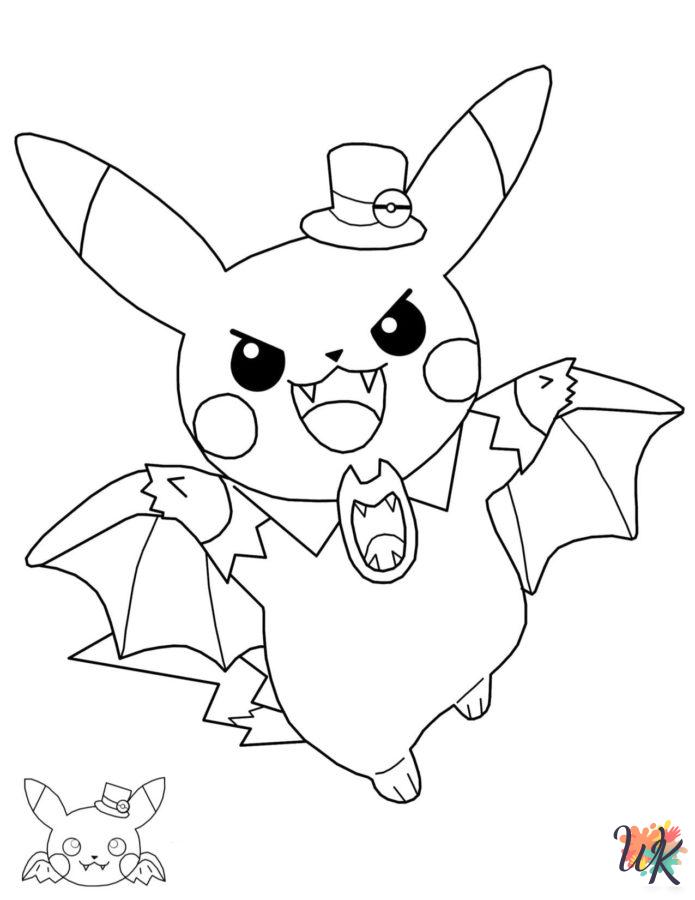 Pokemon Halloween decorations coloring pages