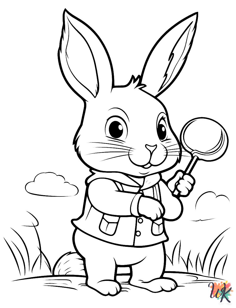 detailed Rabbits coloring pages for adults