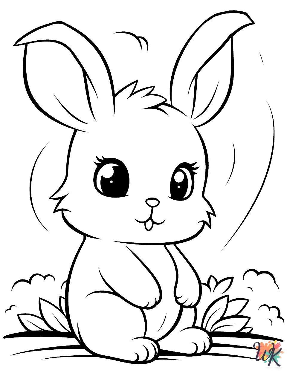 Rabbits decorations coloring pages