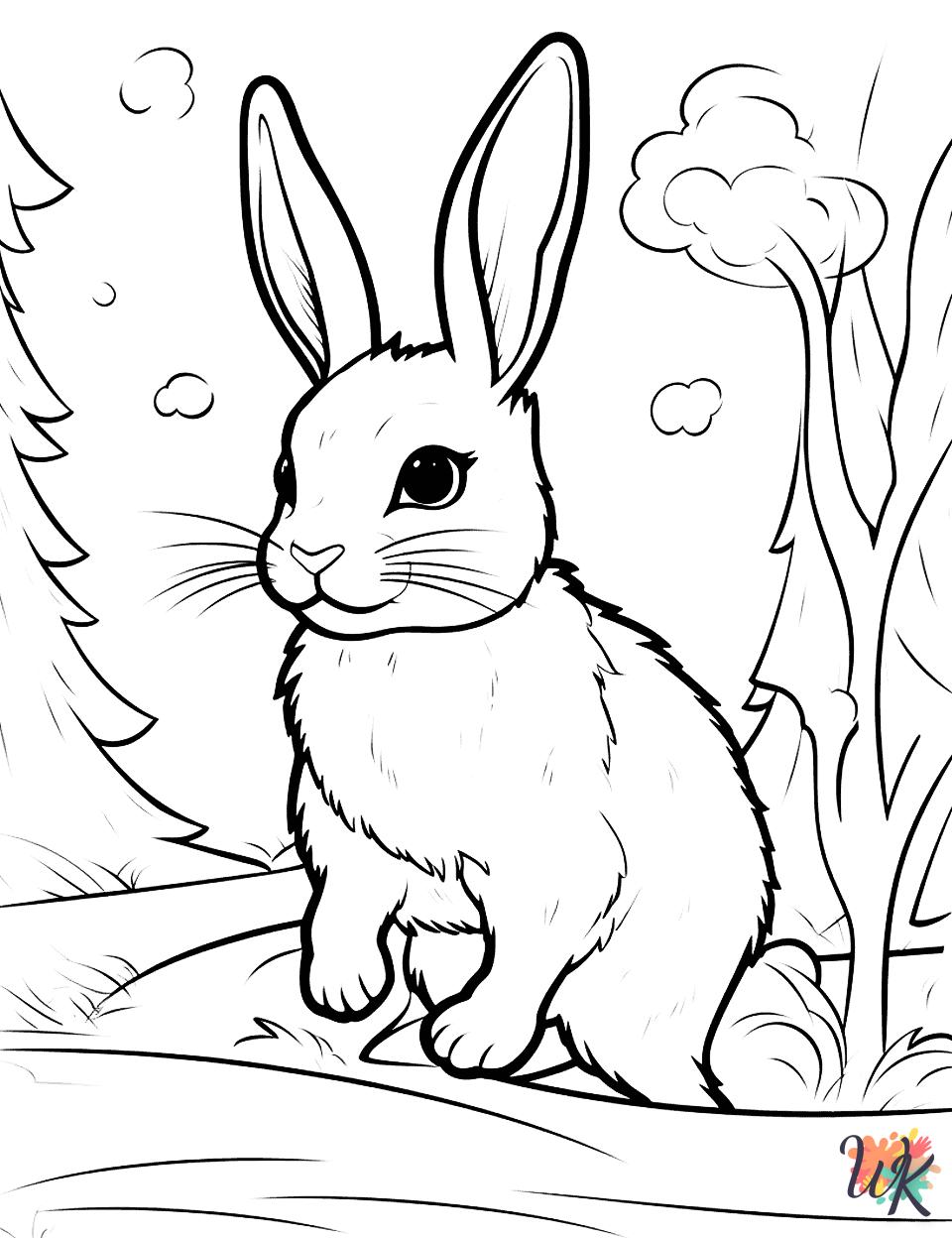 Rabbits decorations coloring pages
