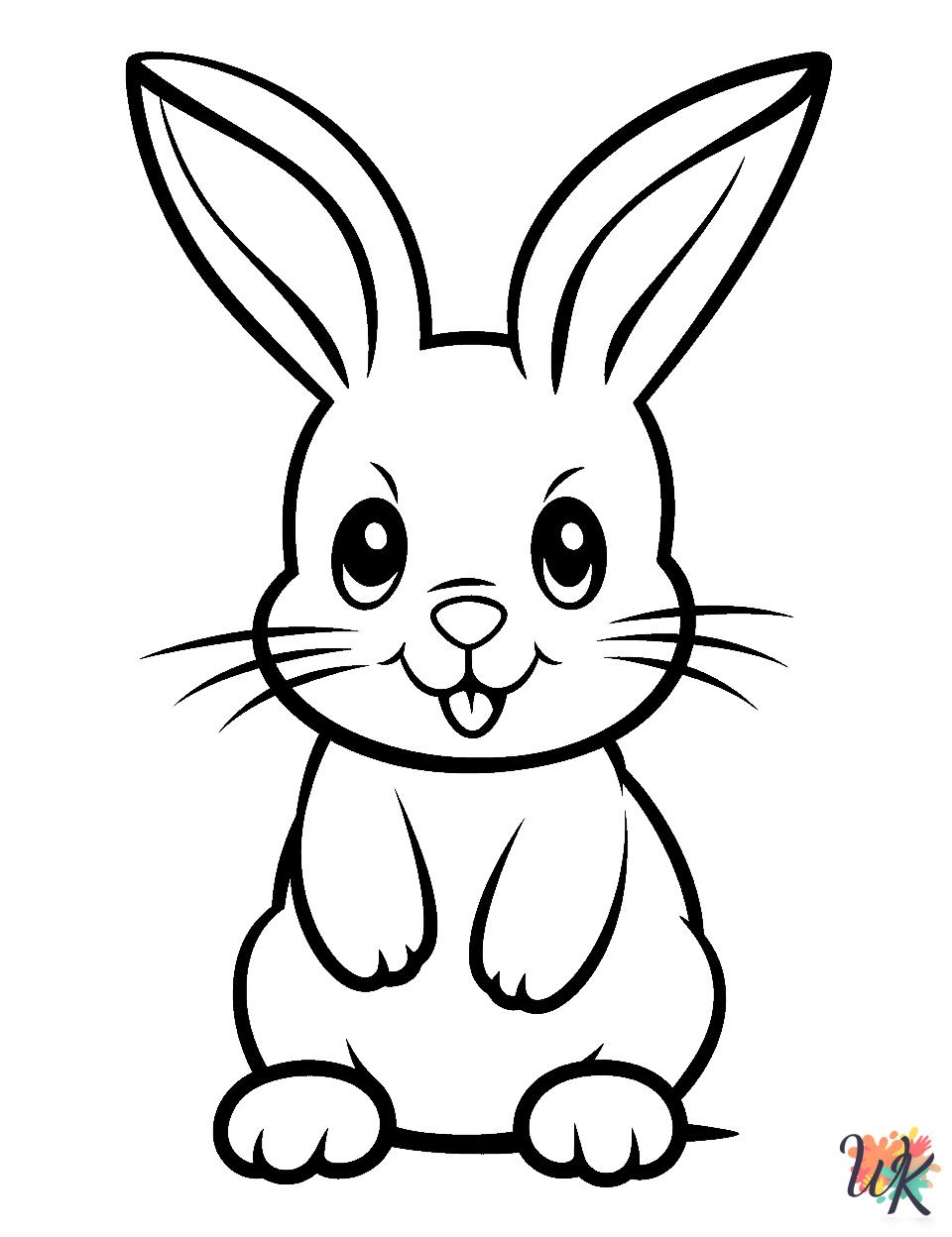 Rabbits coloring book pages