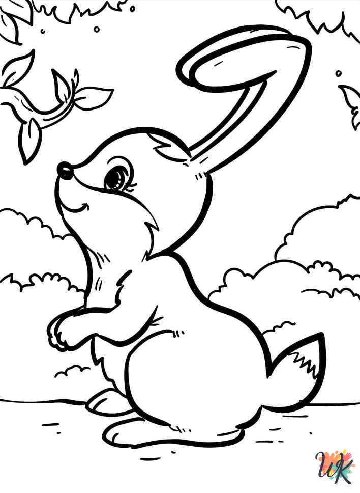 old-fashioned Rabbits coloring pages 1