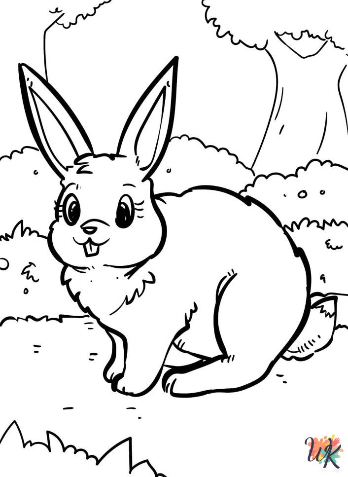 free full size printable Rabbits coloring pages for adults pdf