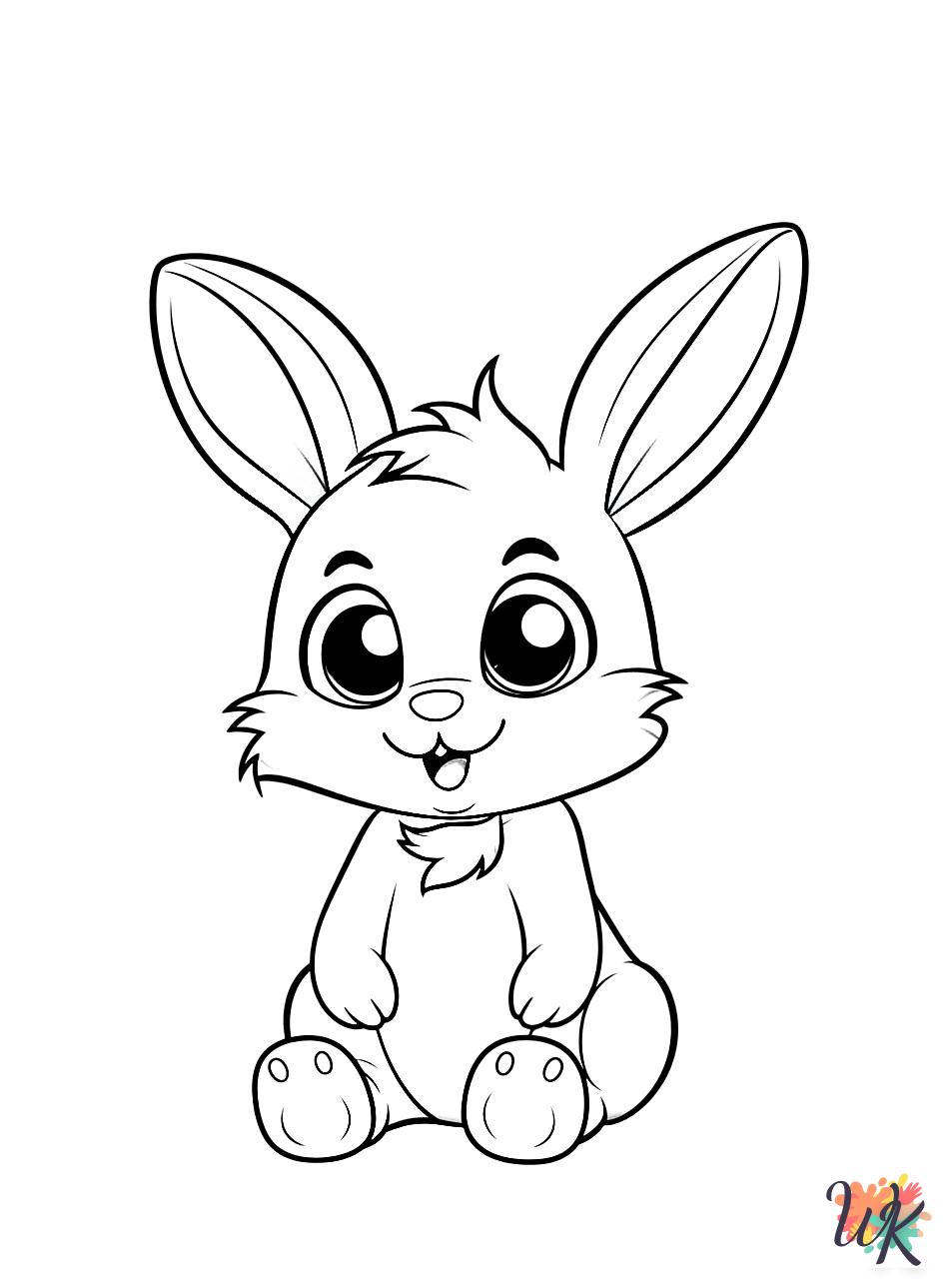 Rabbits free coloring pages 5