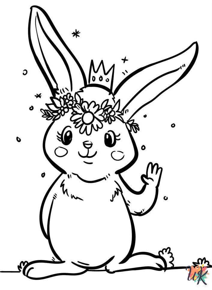Rabbits coloring pages for adults