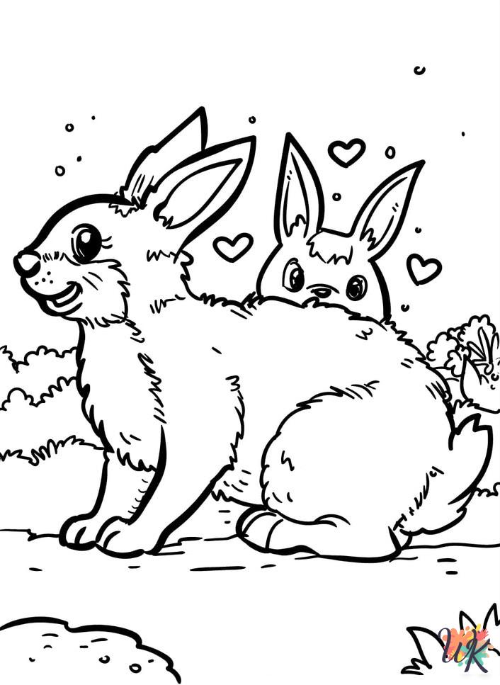 Rabbits free coloring pages