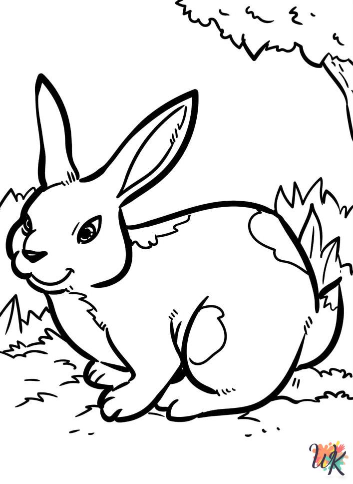 Rabbits coloring pages for preschoolers