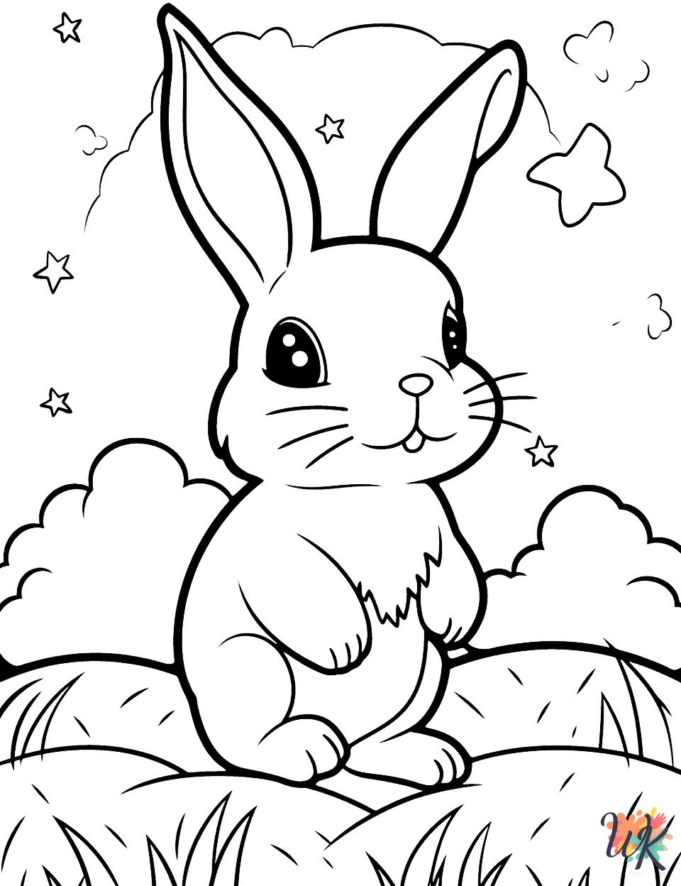 easy cute Rabbits coloring pages