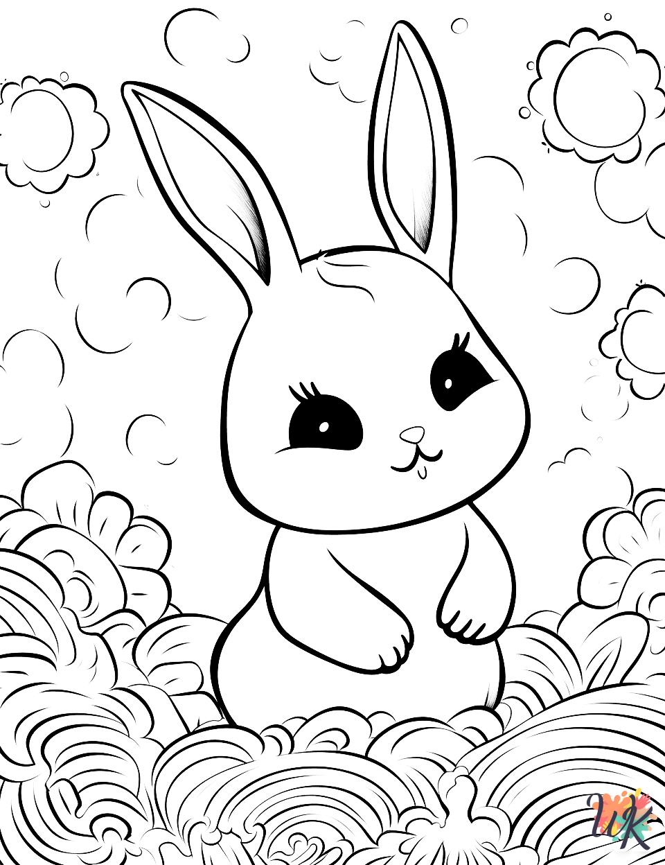 Rabbits ornaments coloring pages