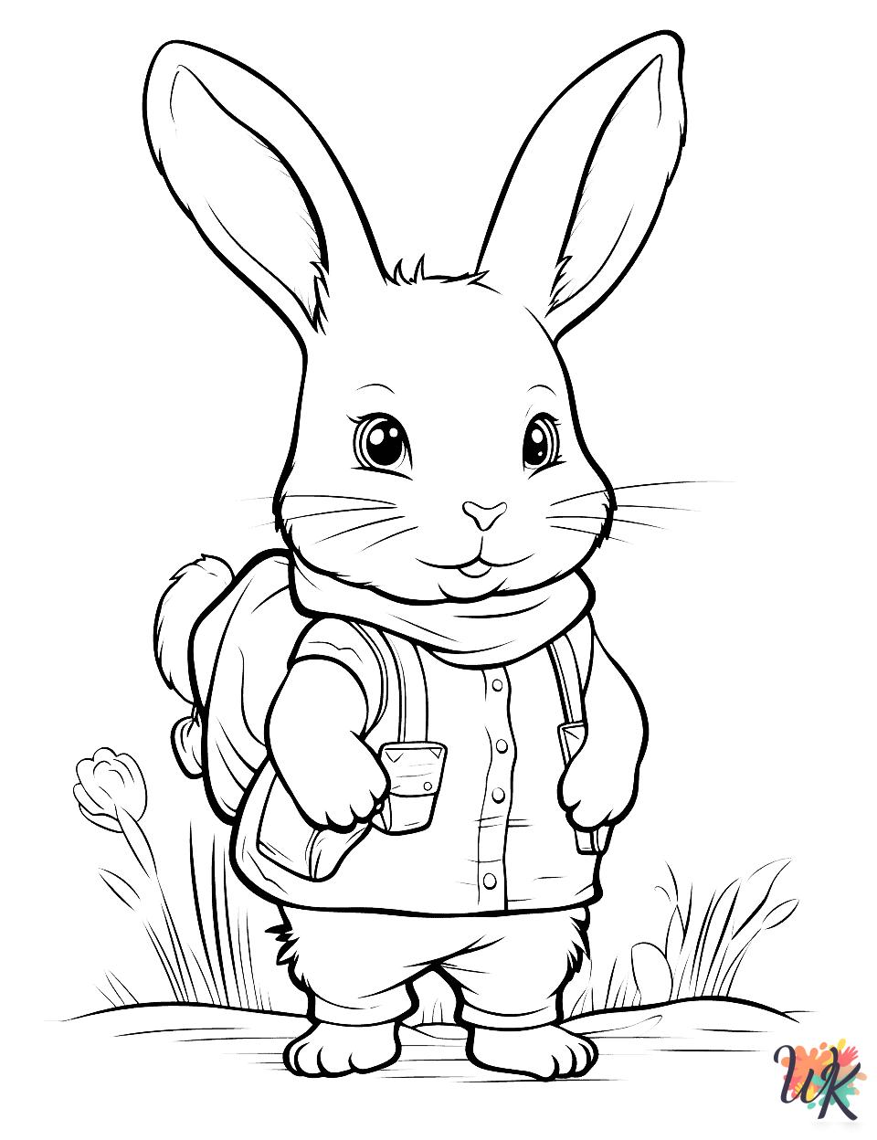 detailed Rabbits coloring pages