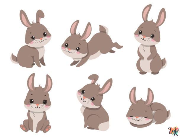 Rabbits coloring pages 1 Rabbits coloring pages