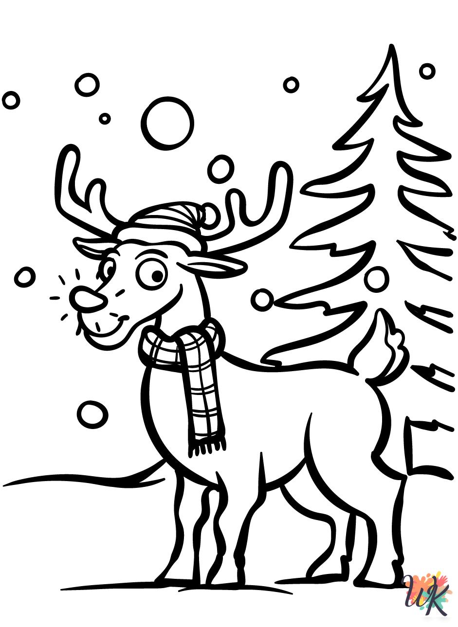 Rudolph coloring pages easy