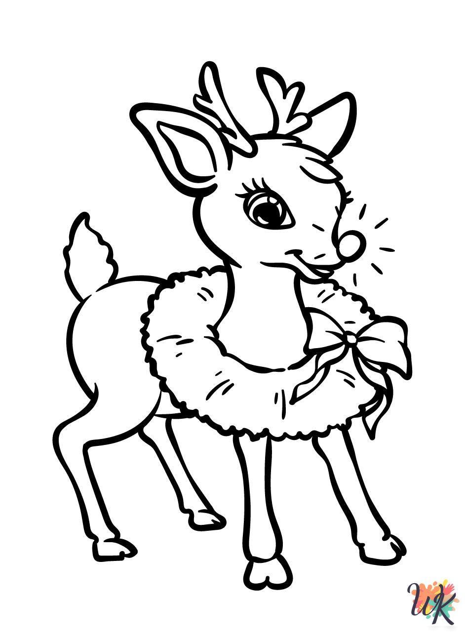 Rudolph decorations coloring pages 1
