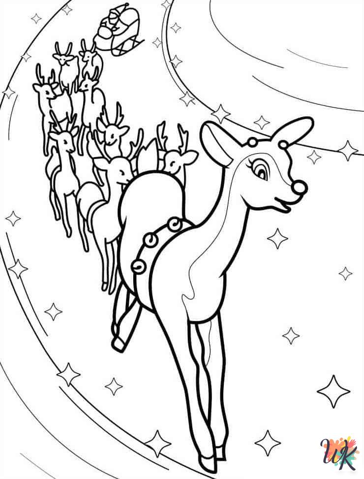 free Rudolph coloring pages pdf