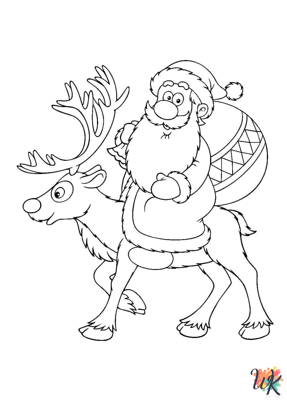 detailed Santa coloring pages for adults