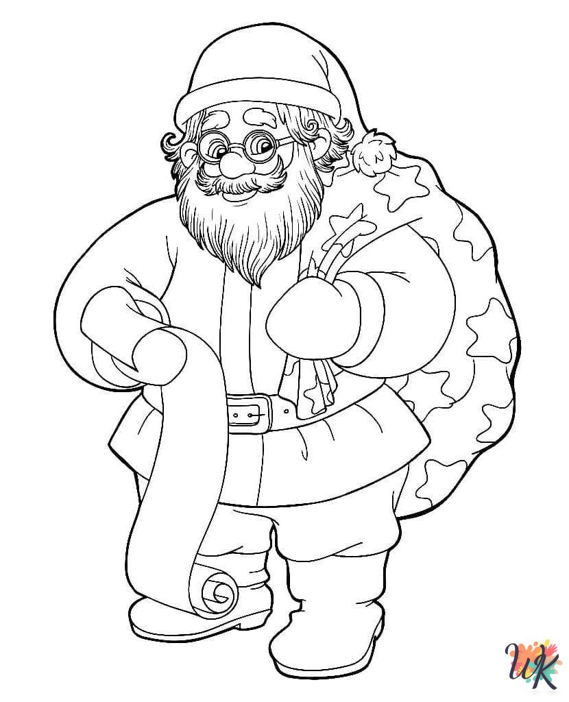 Santa coloring pages free printable