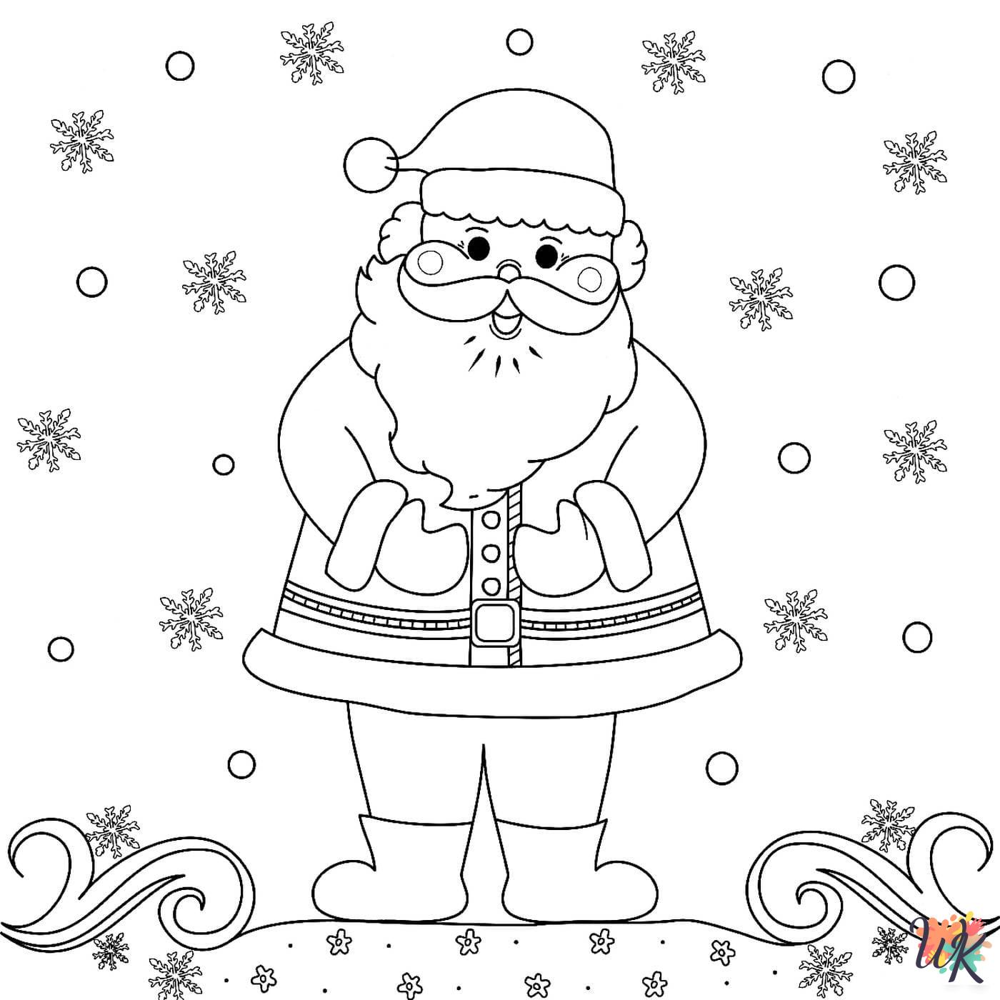 easy cute Santa coloring pages