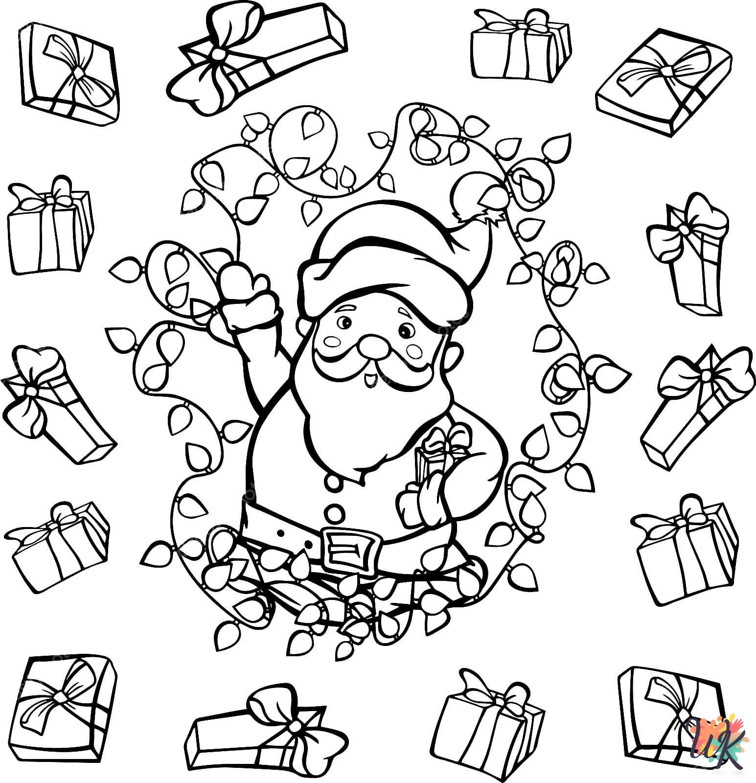 Santa coloring pages for adults pdf