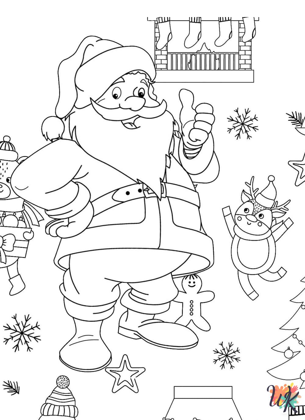 free Santa tree coloring pages