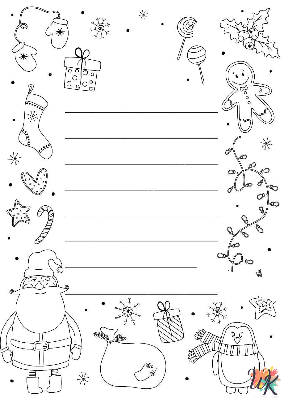 Santa cards coloring pages