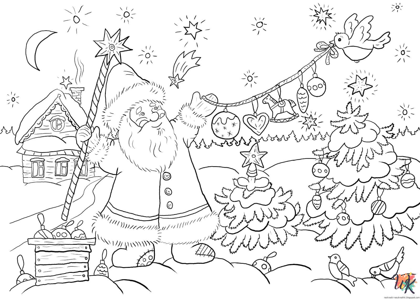 coloring pages printable Santa