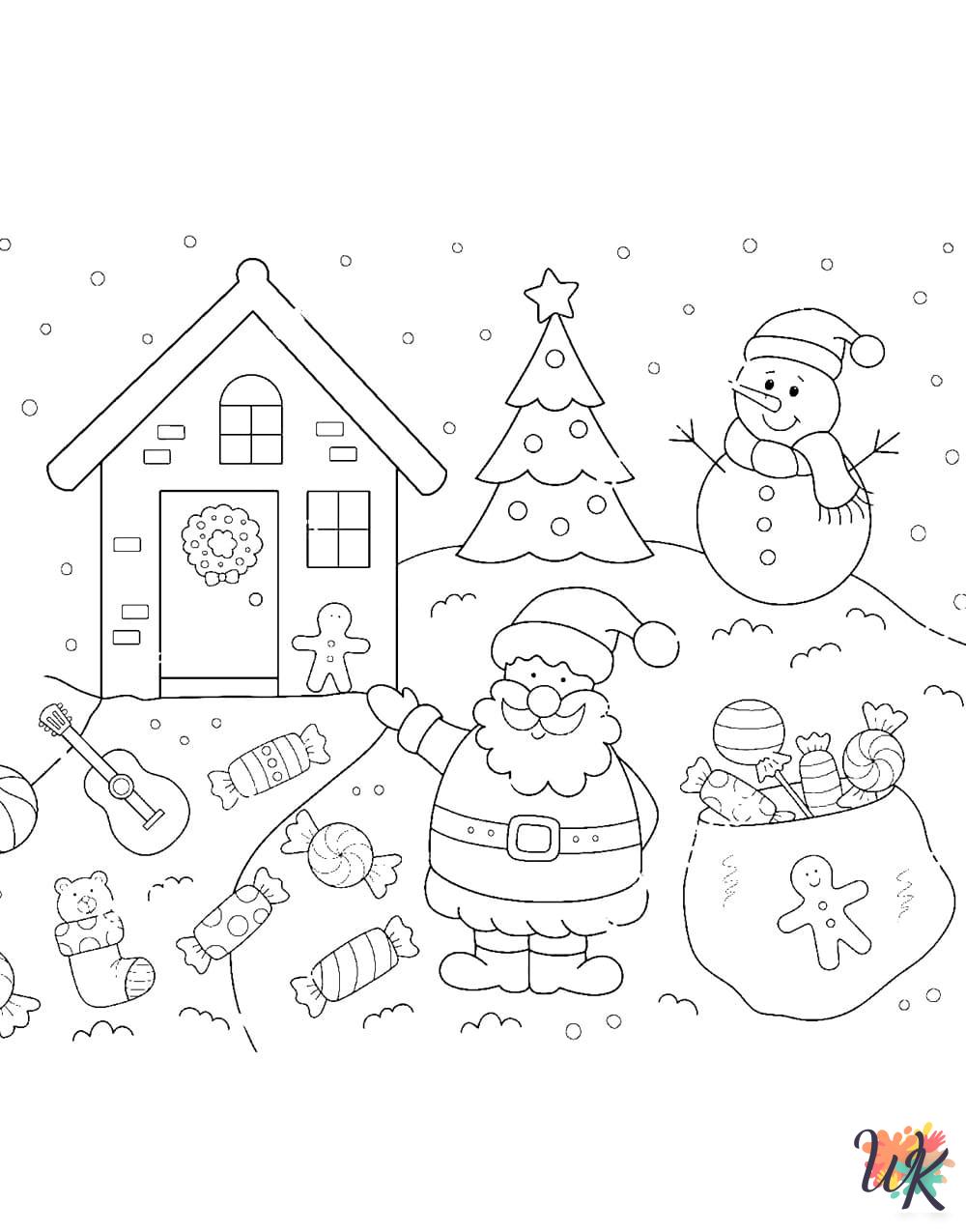 detailed Santa coloring pages for adults 1
