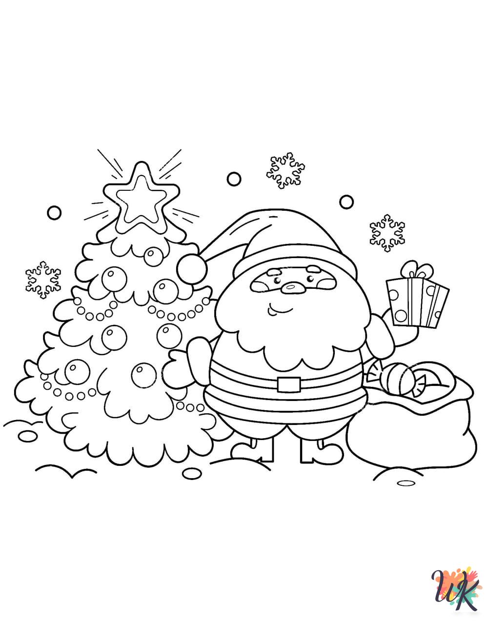 free printable Santa coloring pages for adults