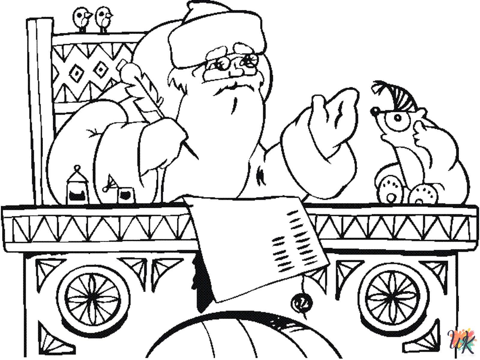 Santa themed coloring pages