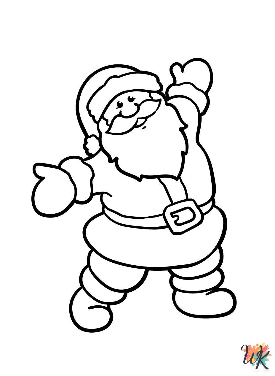 Santa coloring pages for kids 1