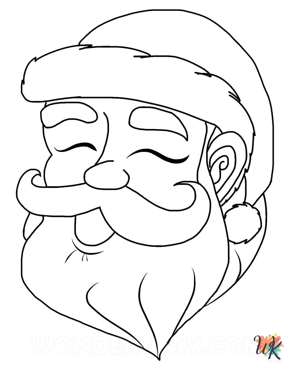Santa coloring pages for adults easy