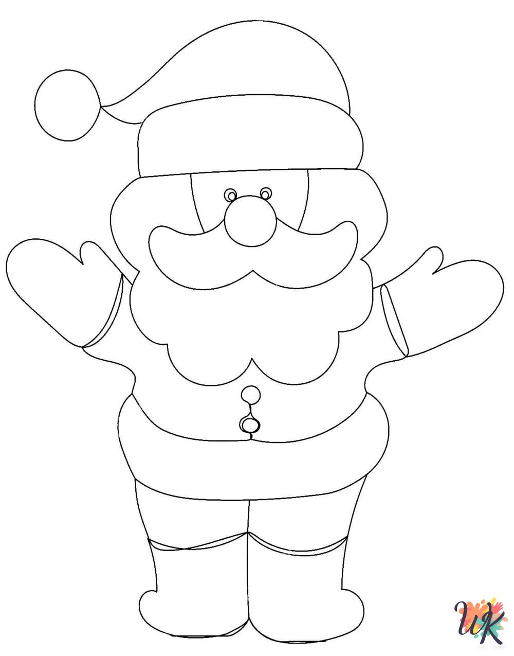Santa coloring pages for adults