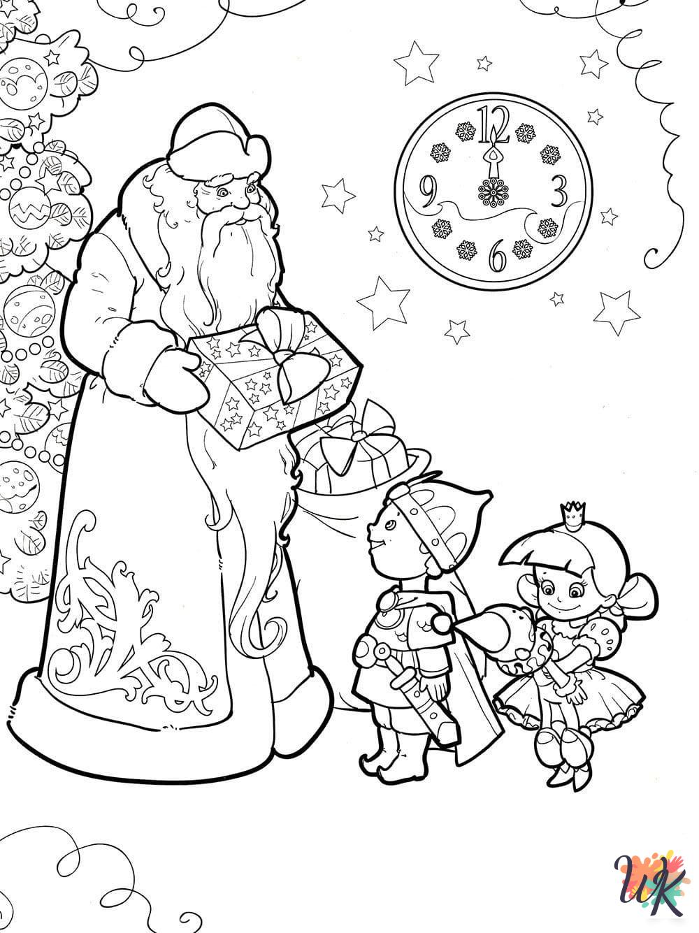 Santa coloring pages for kids