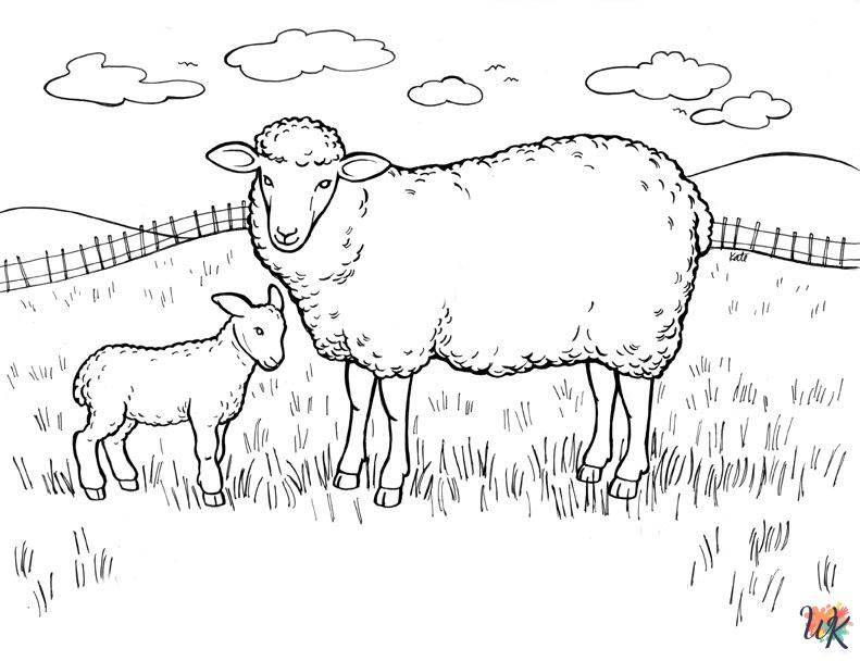 Sheep themed coloring pages