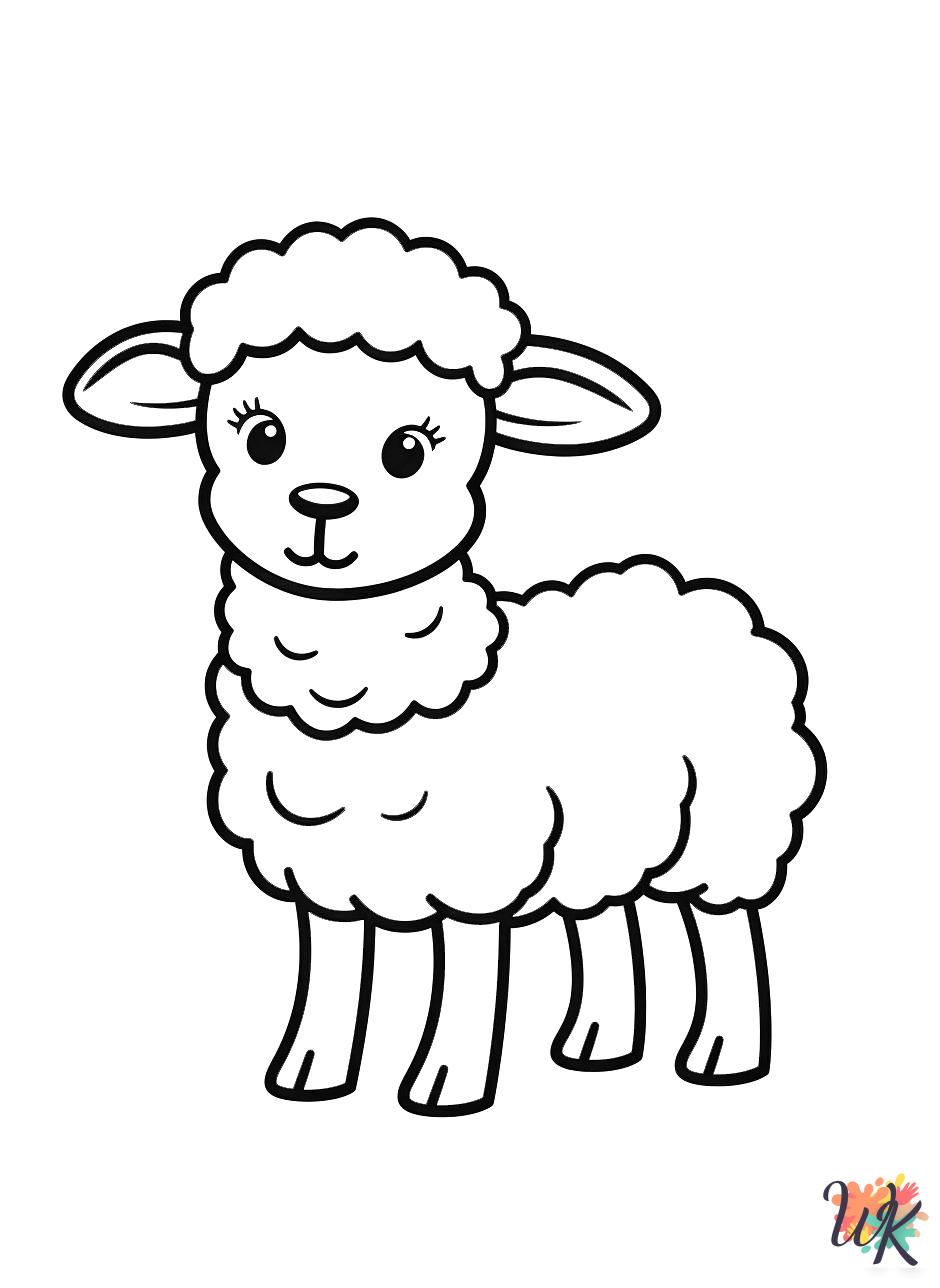 Sheep coloring pages easy
