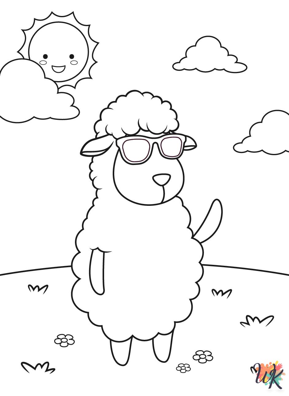 easy cute Sheep coloring pages