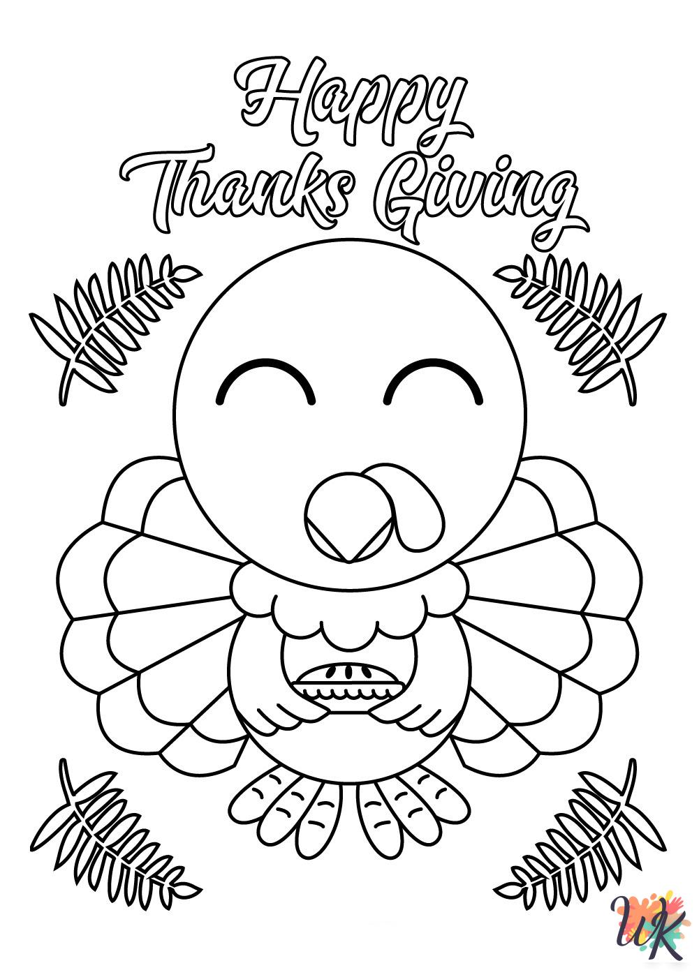 Thanksgiving coloring book pages