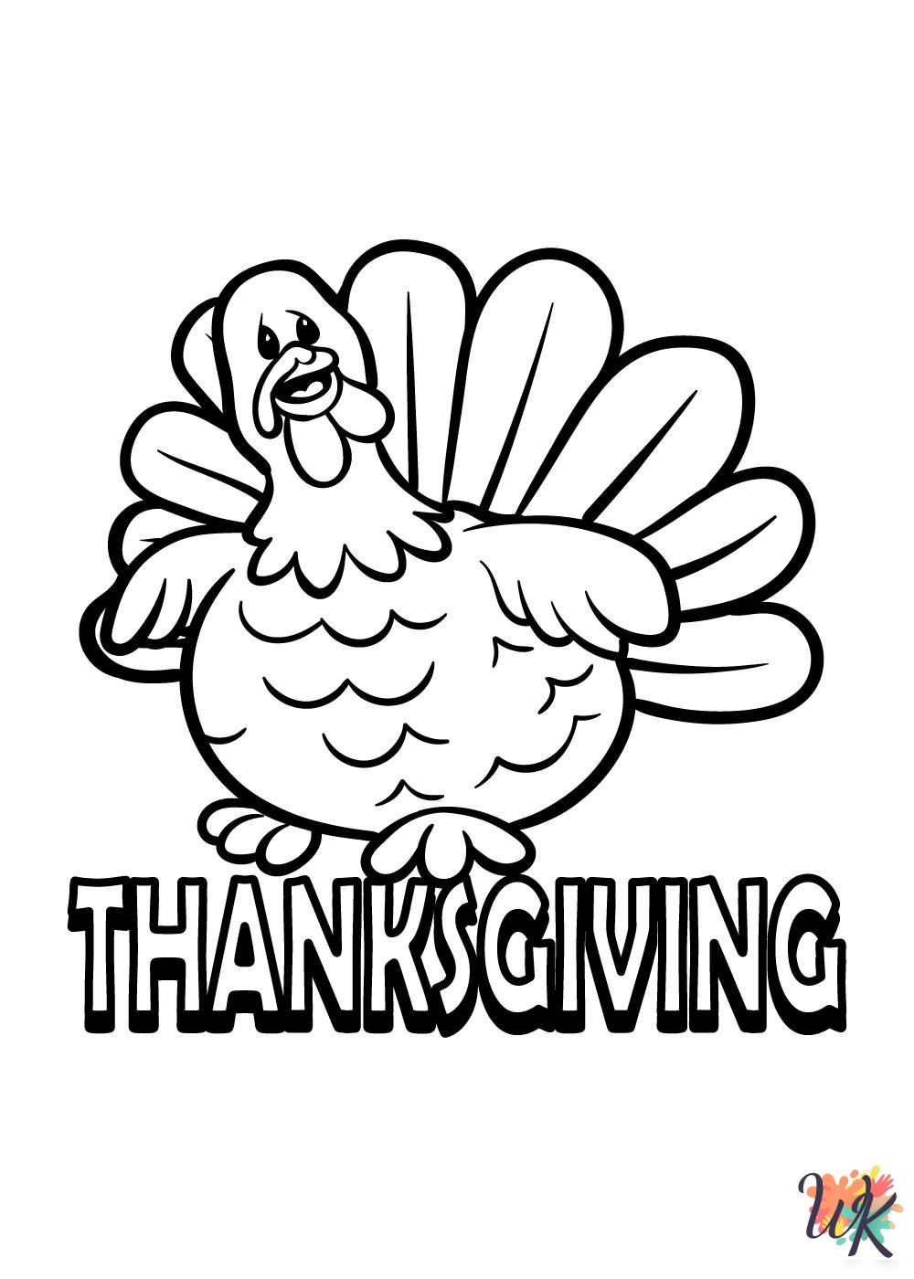 detailed Thanksgiving coloring pages for adults