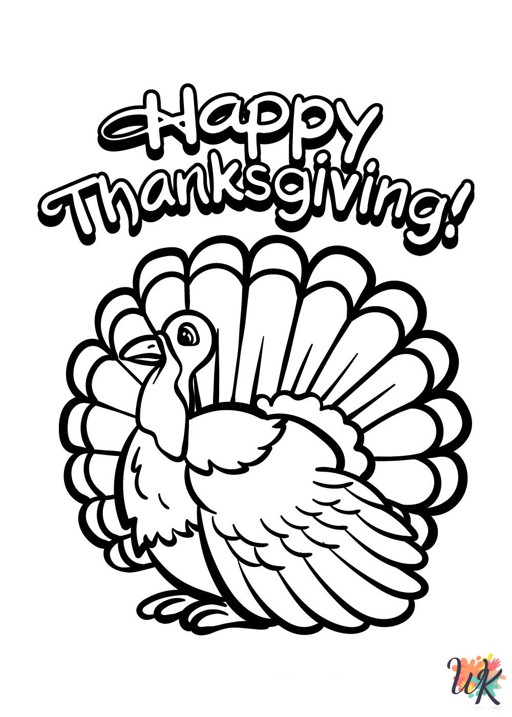 easy cute Thanksgiving coloring pages 1