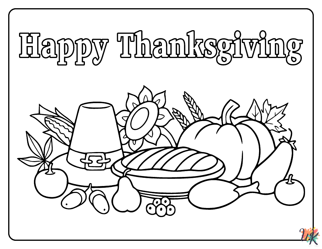 Thanksgiving coloring book pages
