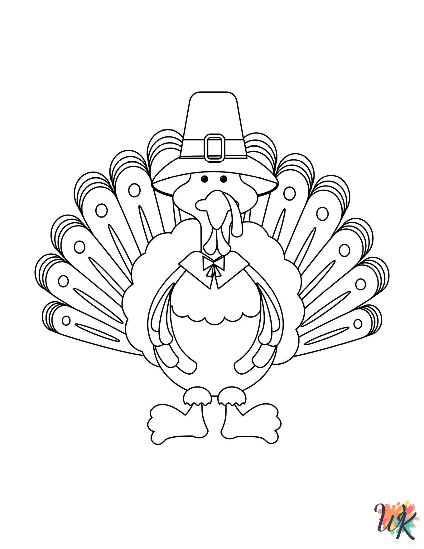 detailed Thanksgiving coloring pages for adults