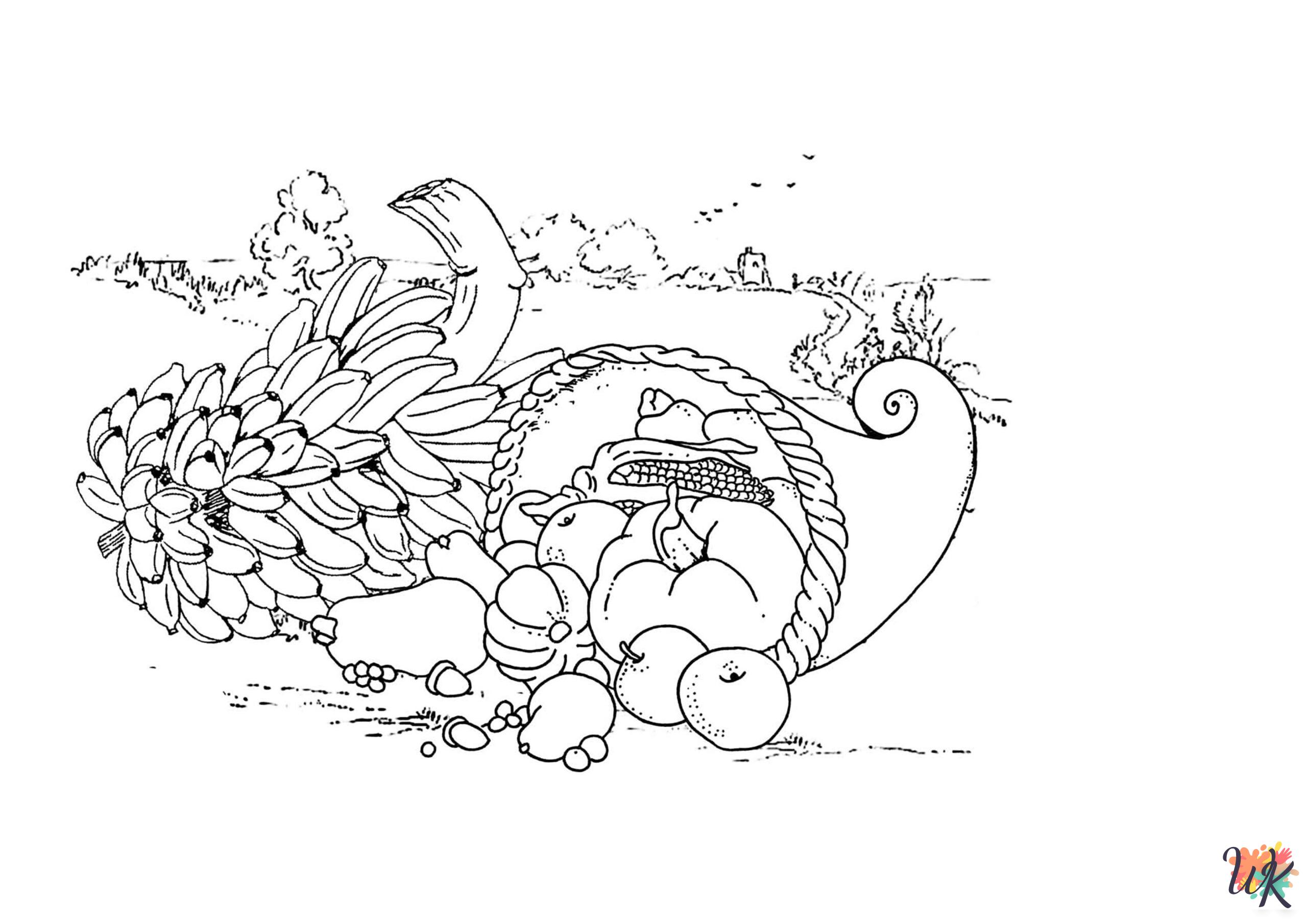 Thanksgiving themed coloring pages