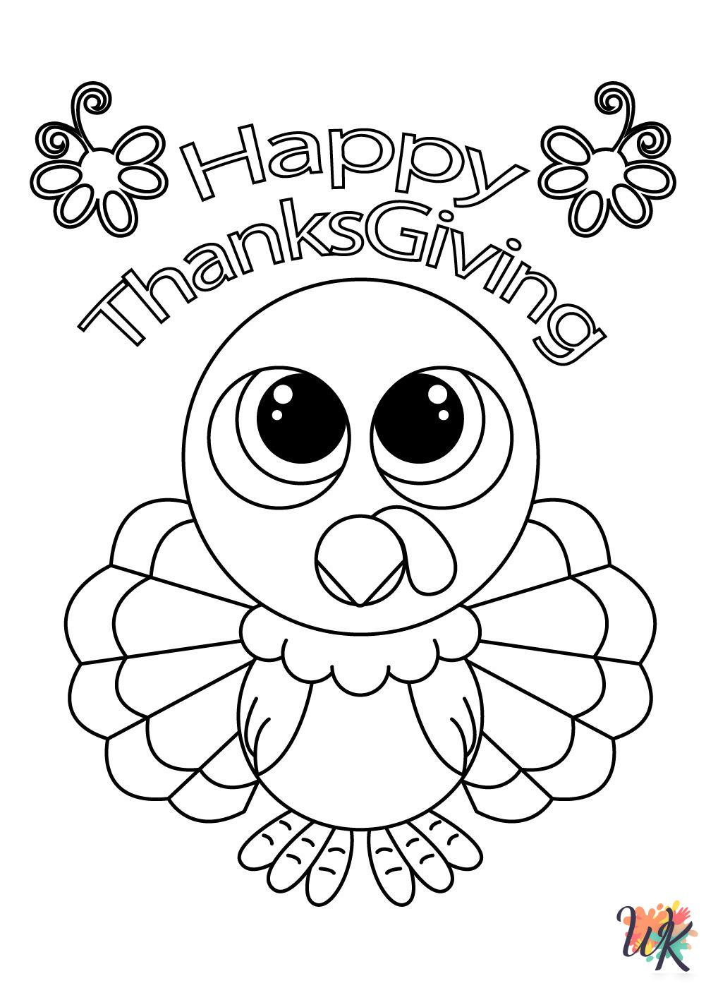 hard Thanksgiving coloring pages 2
