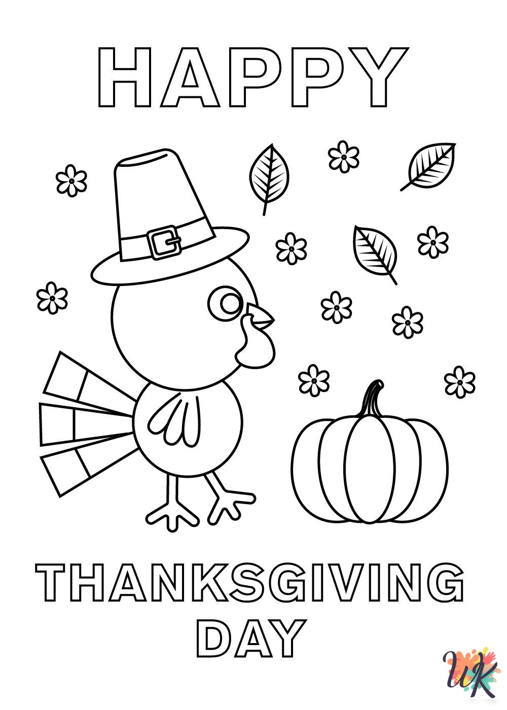 vintage Thanksgiving coloring pages