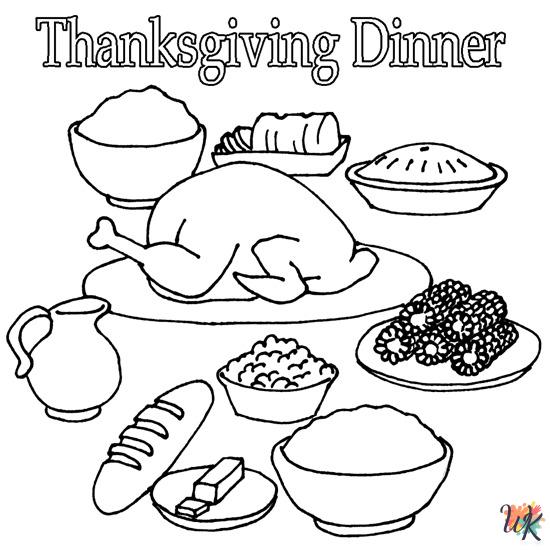 printable Thanksgiving Dinner coloring pages for adults
