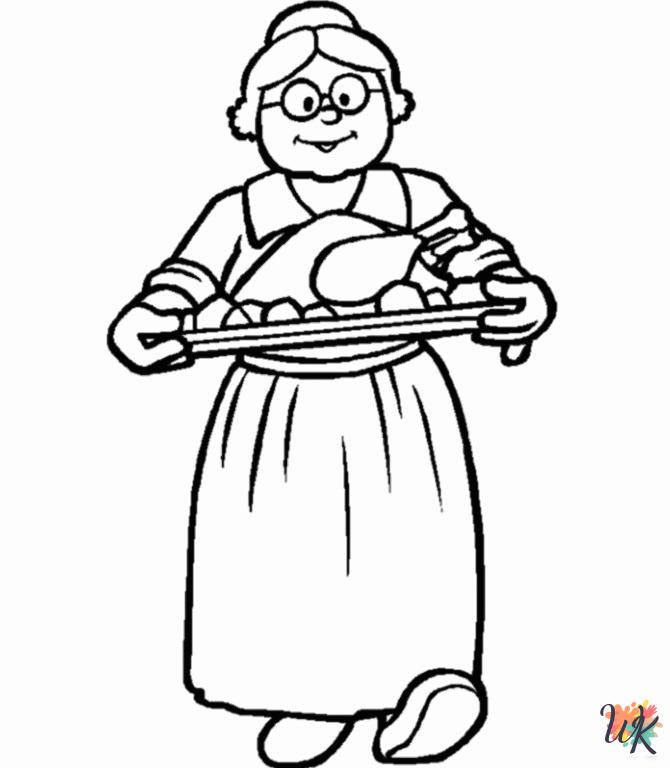 detailed Thanksgiving Dinner coloring pages for adults