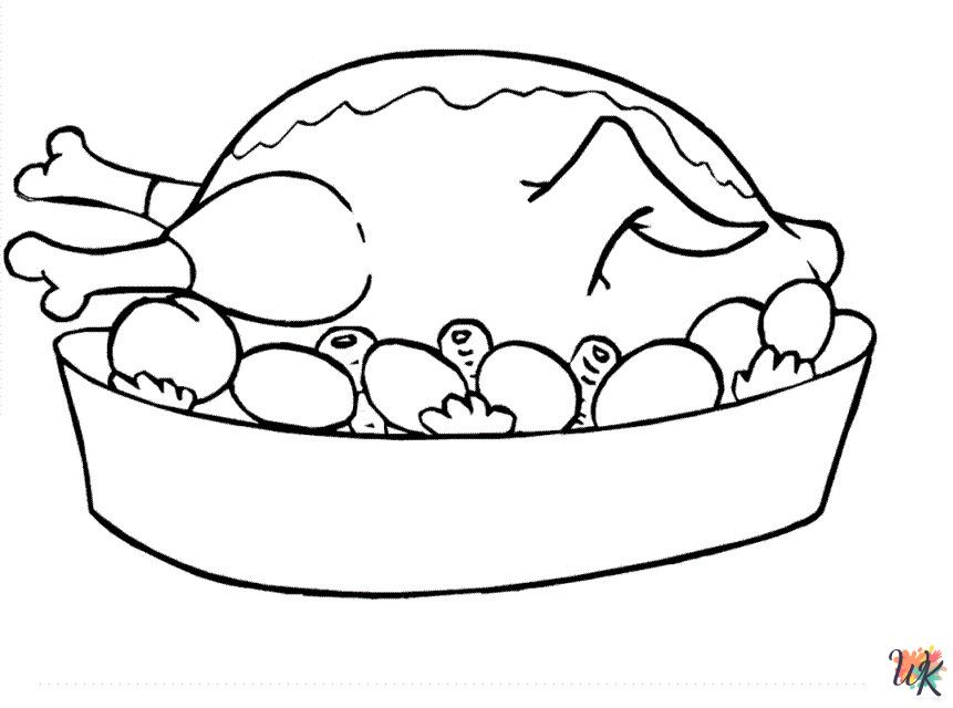 Thanksgiving Dinner ornament coloring pages
